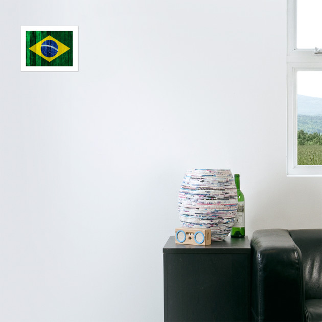 Flag of Brazil Brazilian Flags Memorabilia - Wood by DrPen